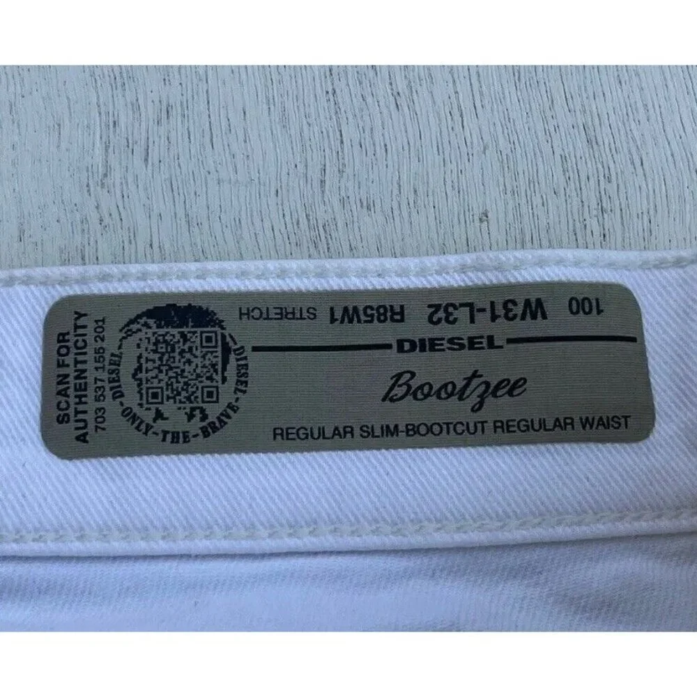 Diesel White Denim Women’s Bootzee Bootcut Regular Jeans W31 L32 R85W1 - Picture 3 of 16